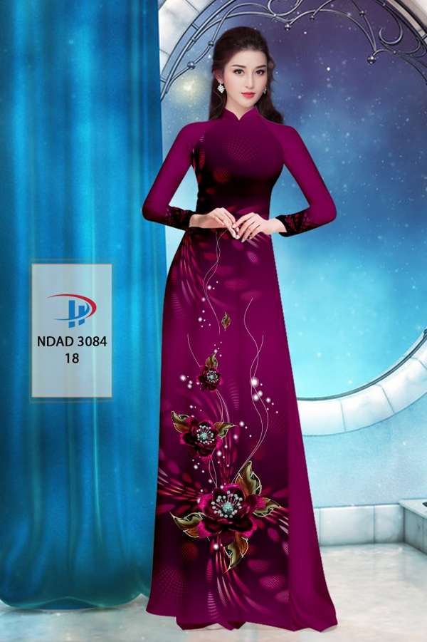 Vải Áo Dài Hoa In 3D AD NDAD3084 57
